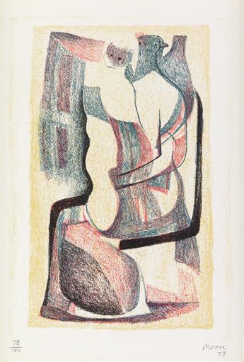 HENRY MOORE Two color lithographs.